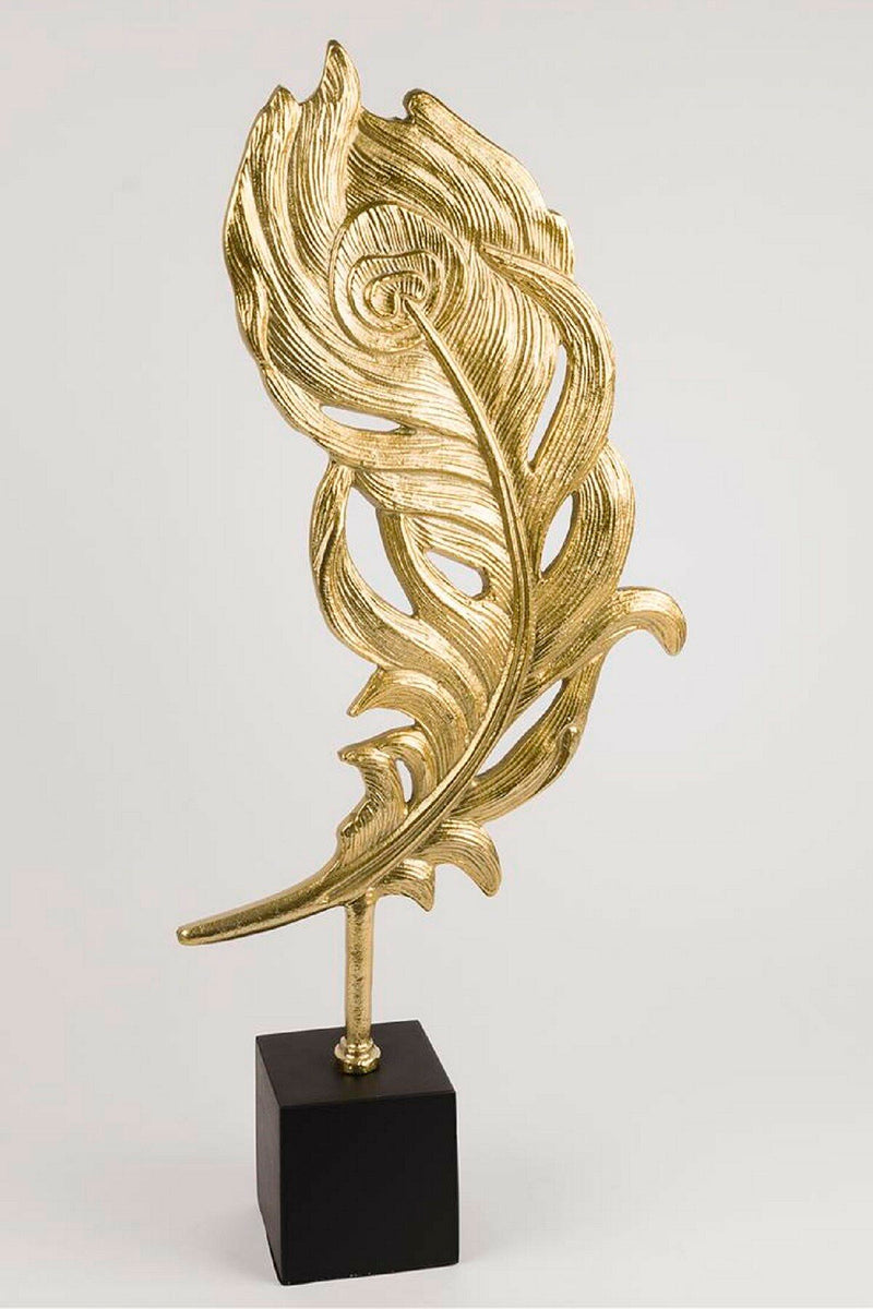 Golden Feather Sculpture