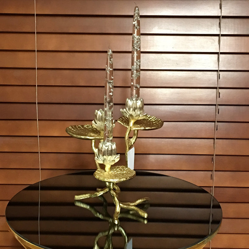 Golden Nymphaea Nelumbo Candleholder - Selective home decor
