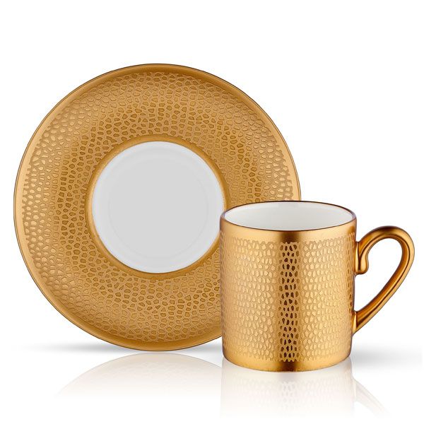 Eva Serpantine Mat Gold Coffee Cups, Set of 6 - Selective home decor