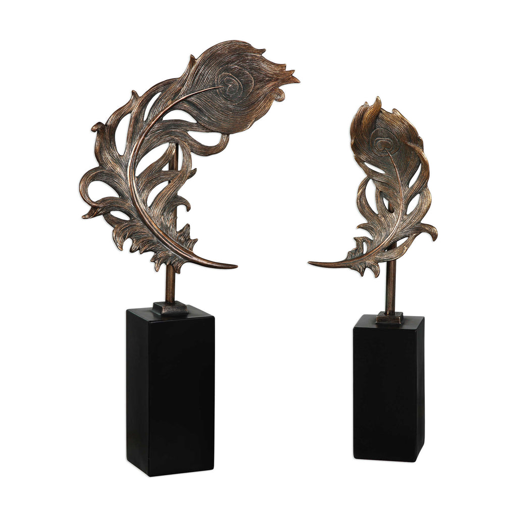 Quill Feathers Sculpture, S/2 - Selective home decor