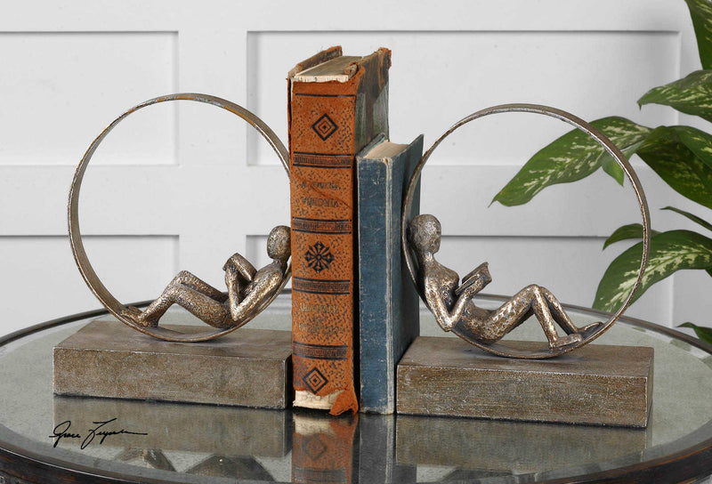 Lounging Reader Bookends - Selective home decor