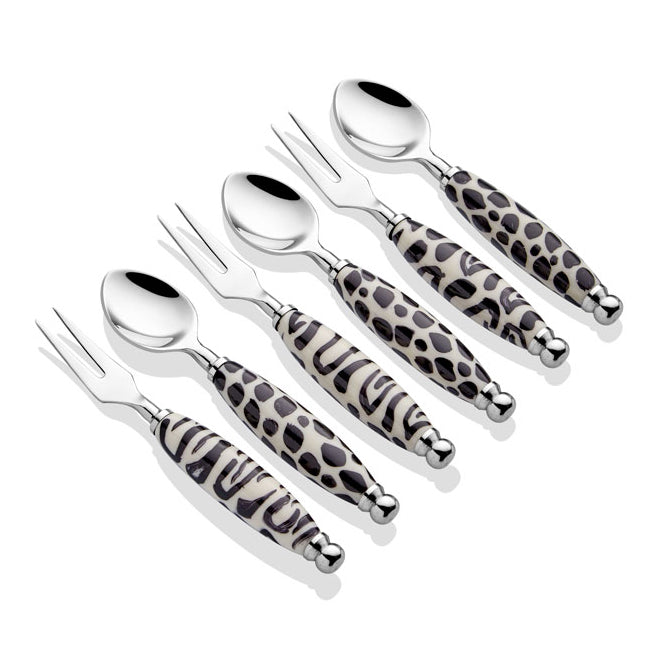 Black & White 6 Pieces Cutlery Kit - Selective home decor