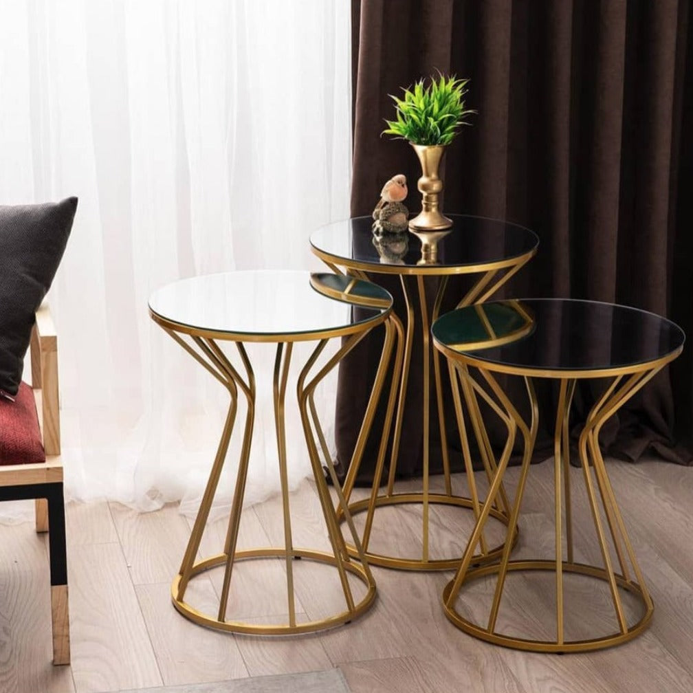 Luxury Design Gold Coffee/Side Tables, Set of 3 - Selective home decor