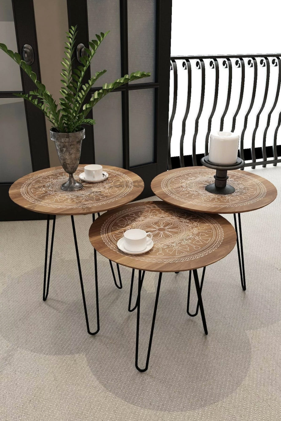 Ophelie Outdoor Tables, Set of 3 - Selective home decor