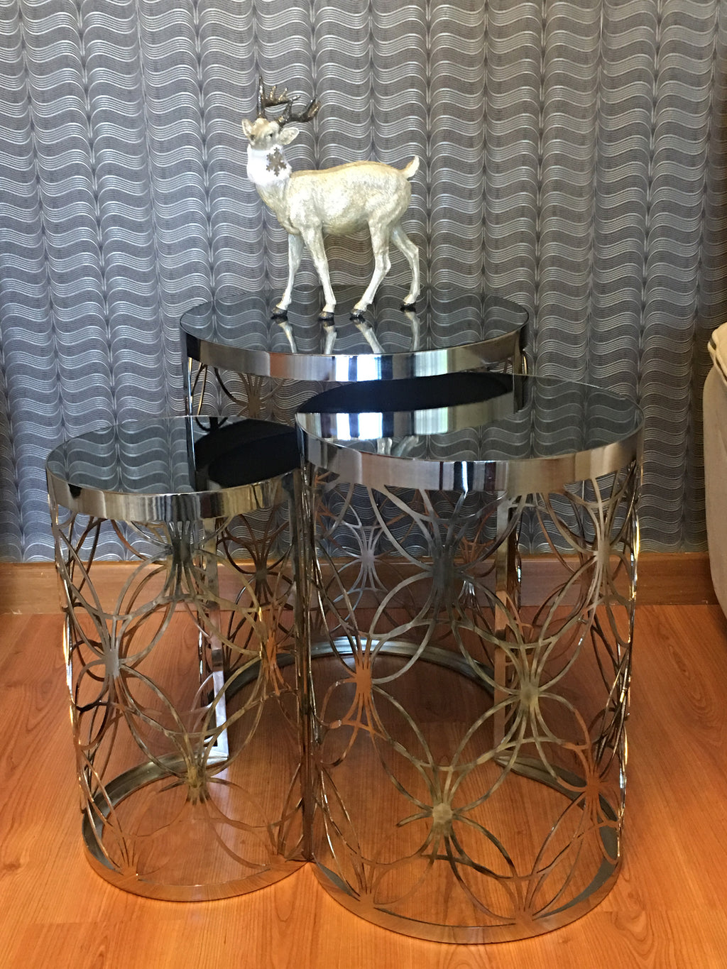 Luxury Butterfly Design Silver Coffee Table - Selective home decor
