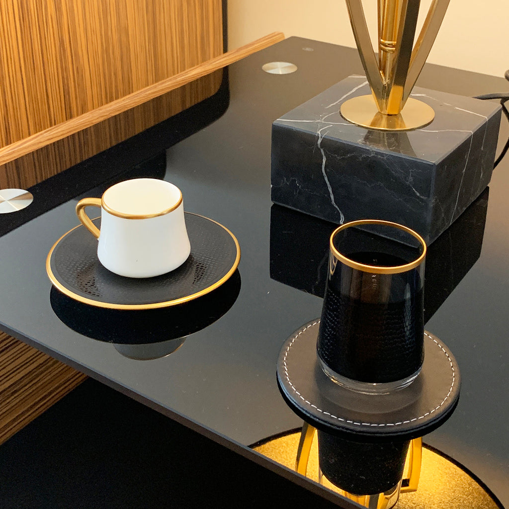 Sufi Kahvesi Serpantin Black Coffee Cups, Set of 6 - Selective home decor