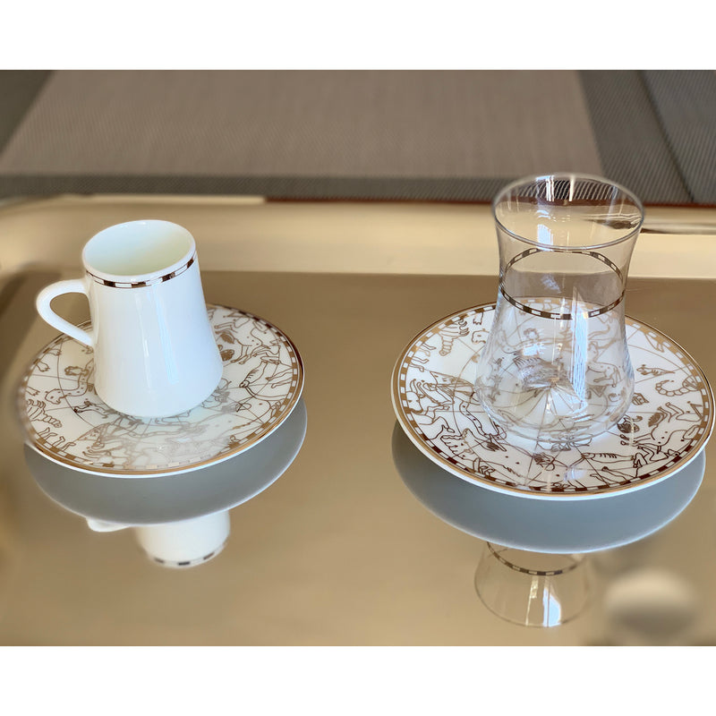 Dervish Irismano Platinum Tea Cups, Set of 6 - Selective home decor