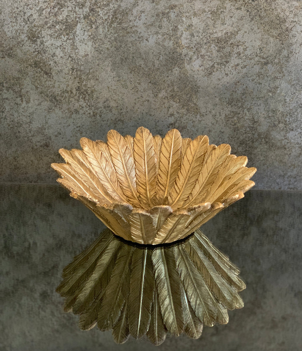 Rafia Golden Leaves  Plate