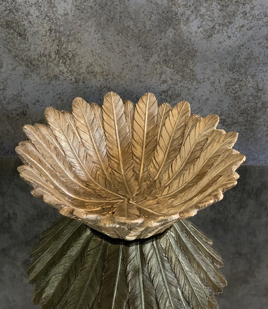 Rafia Golden Leaves  Plate