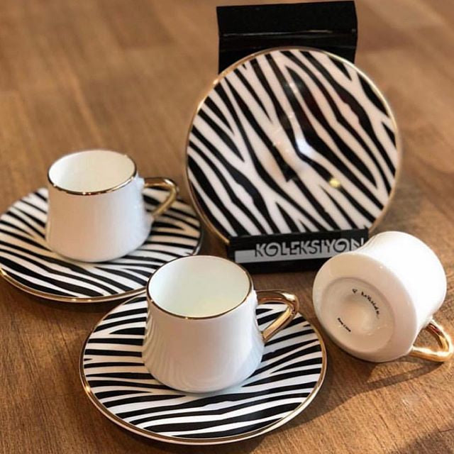 Sufi Zebra Coffee Cups, Set of 6 - Selective home decor
