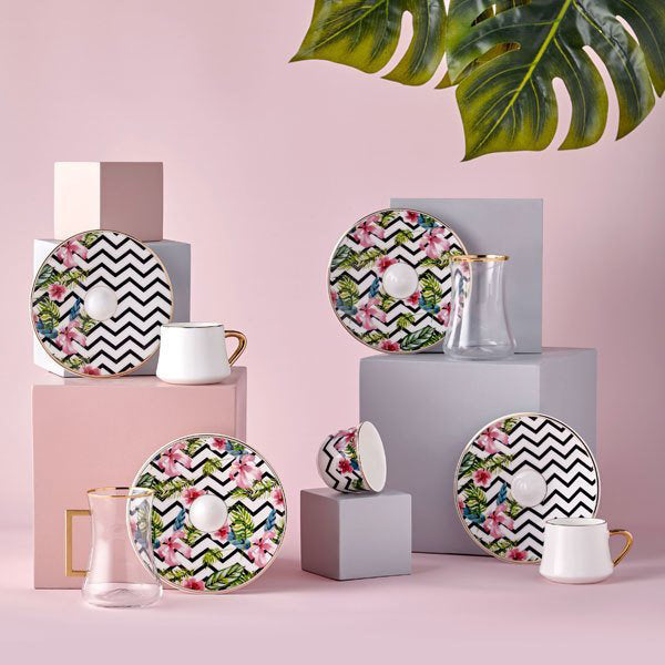 Dervish Hawai Mat Gold Tea Cups, Set of 6 - Selective home decor