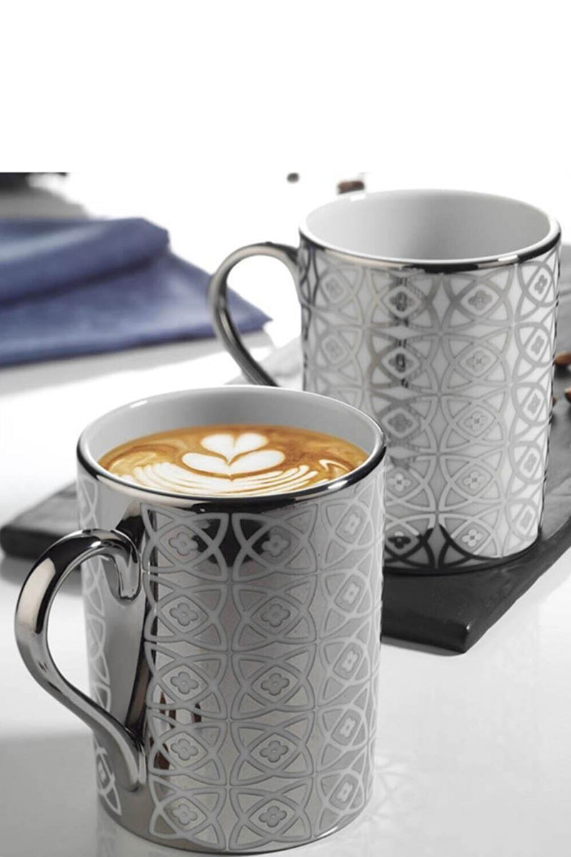 Royal Platinum Coffee Mugs, Set of 2