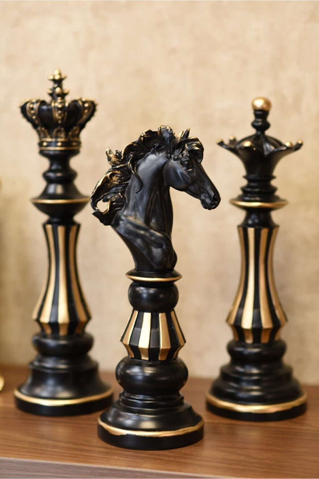 Royal Large Chess Team,3 Piece Sculpture