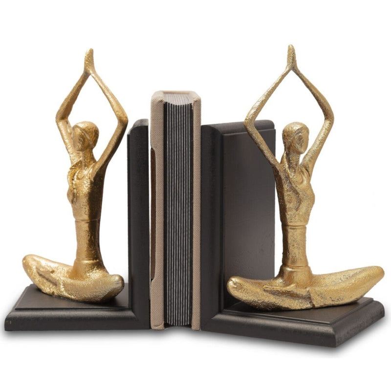 Gold and white wings bookends