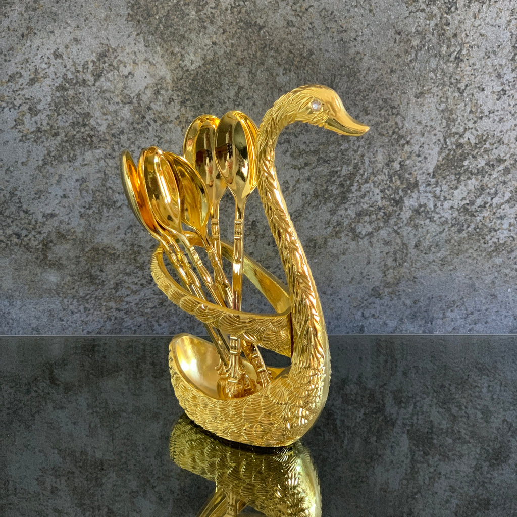 Gold Swan Tea Spoons holder