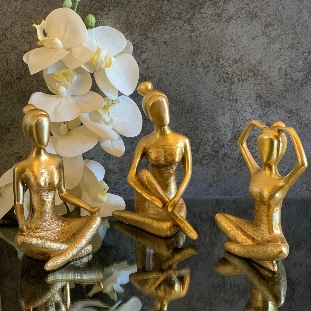 Trio Golden Yoga Girls Figurines