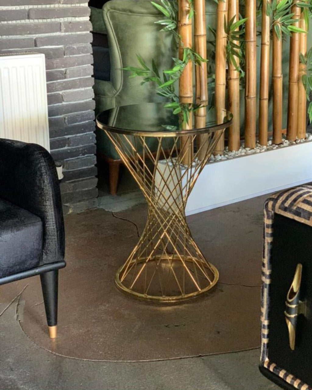 Twisted Golden Side Table