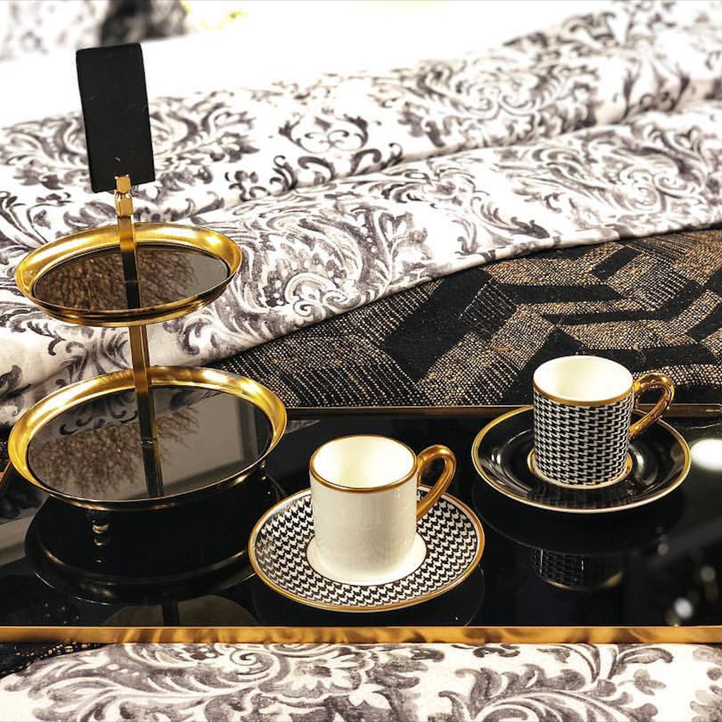 Eva Sonia Black Coffee Cups, Set of 6 - Selective home decor