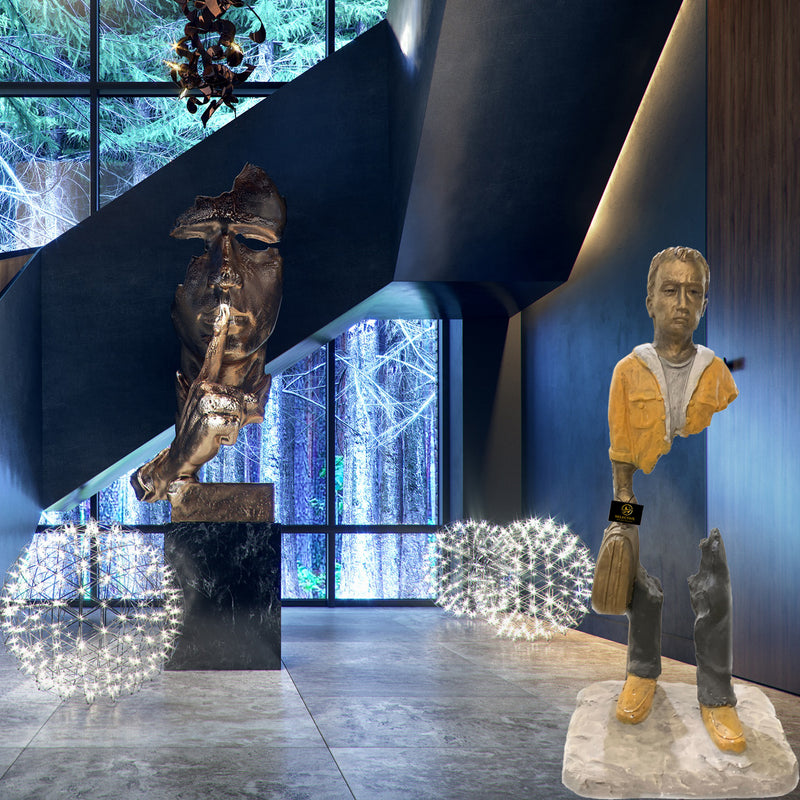 The Yellow Hollow Man Sculpture - Selective home decor
