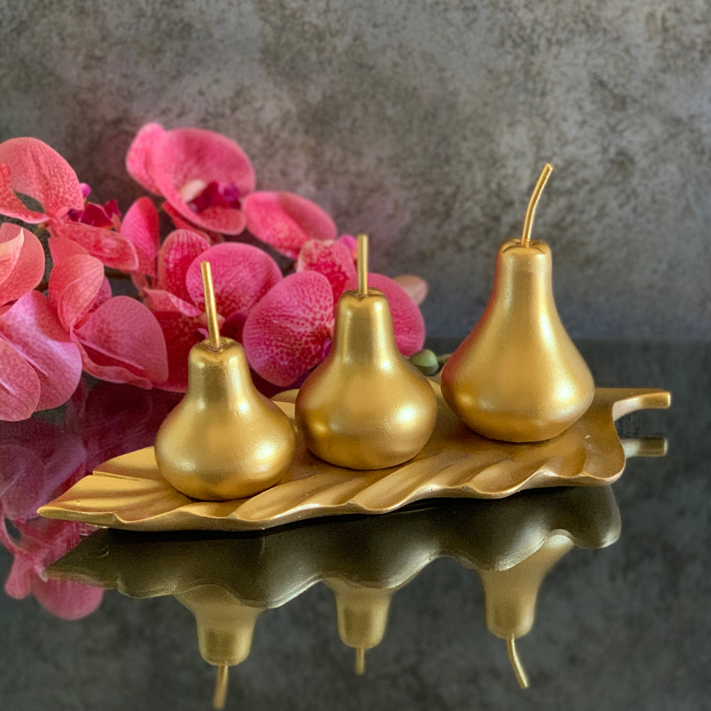 Decorative Golden Pears 4 Pieces