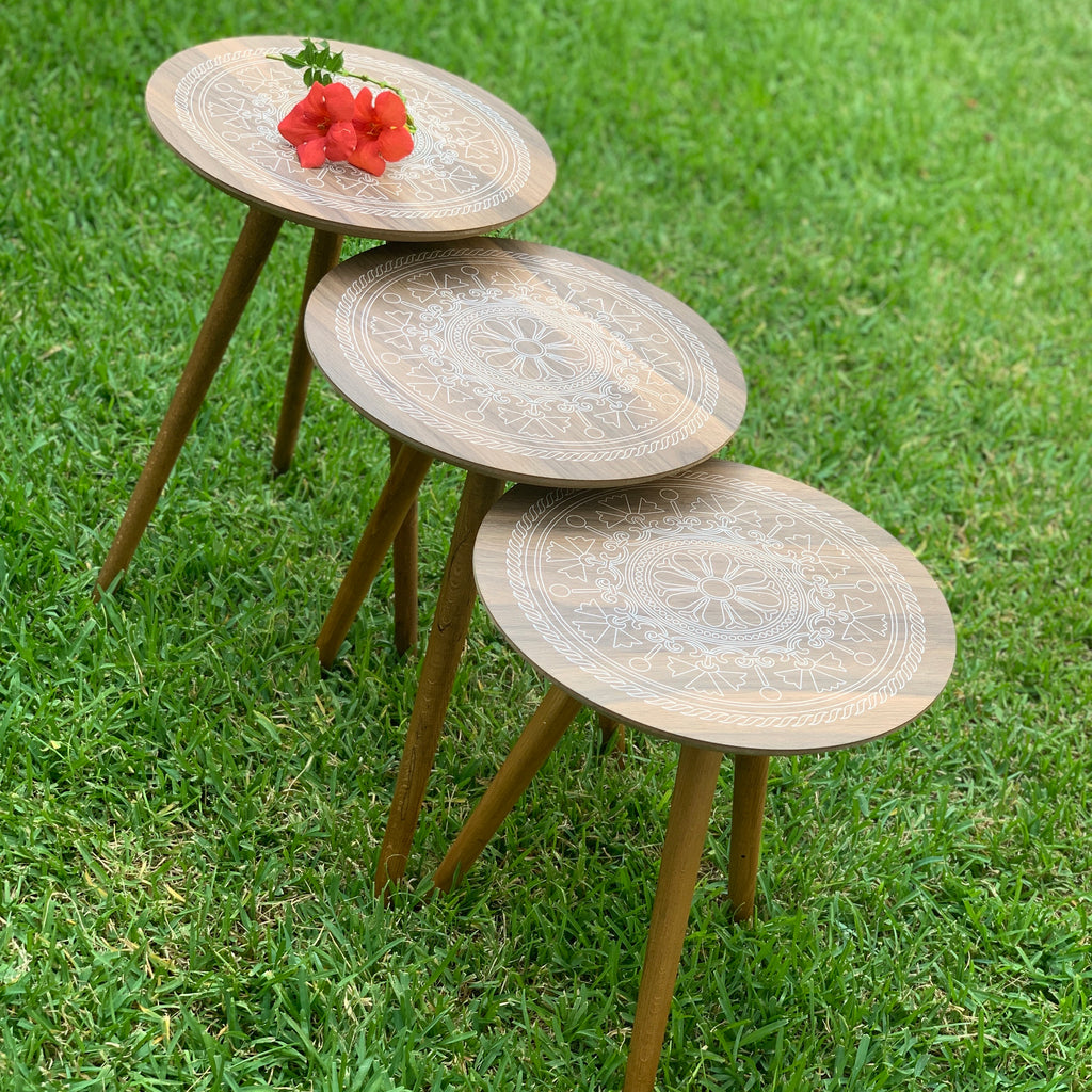Wooden Ophelie Tables, Set of 3