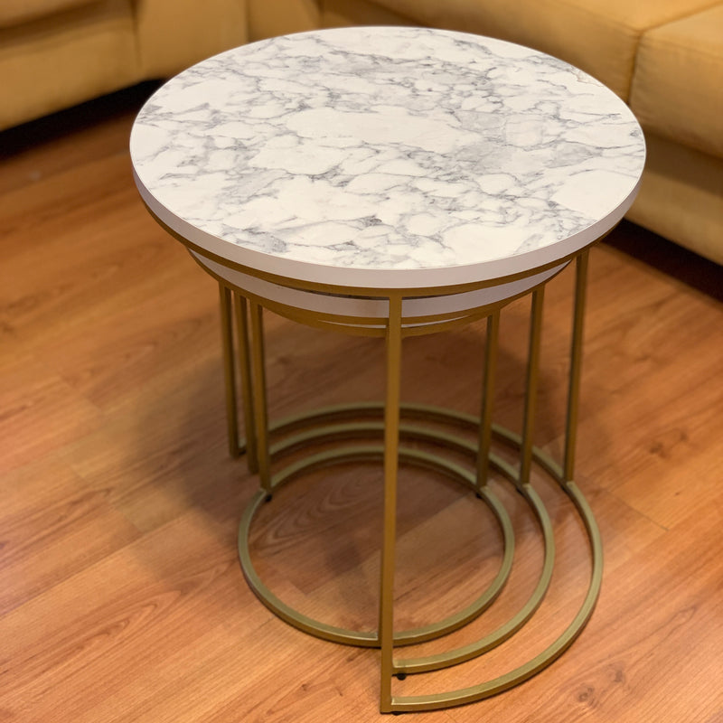 Marble Look Gold Nesting Tables
