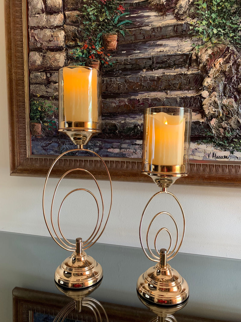 3 Rings Golden Candle Holder Medium - Selective home decor