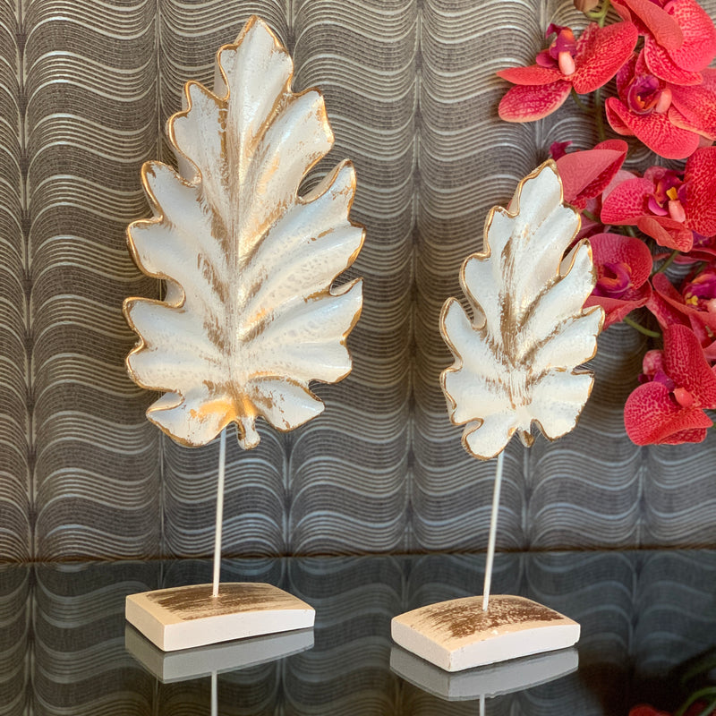 White Leaves, Set of 2