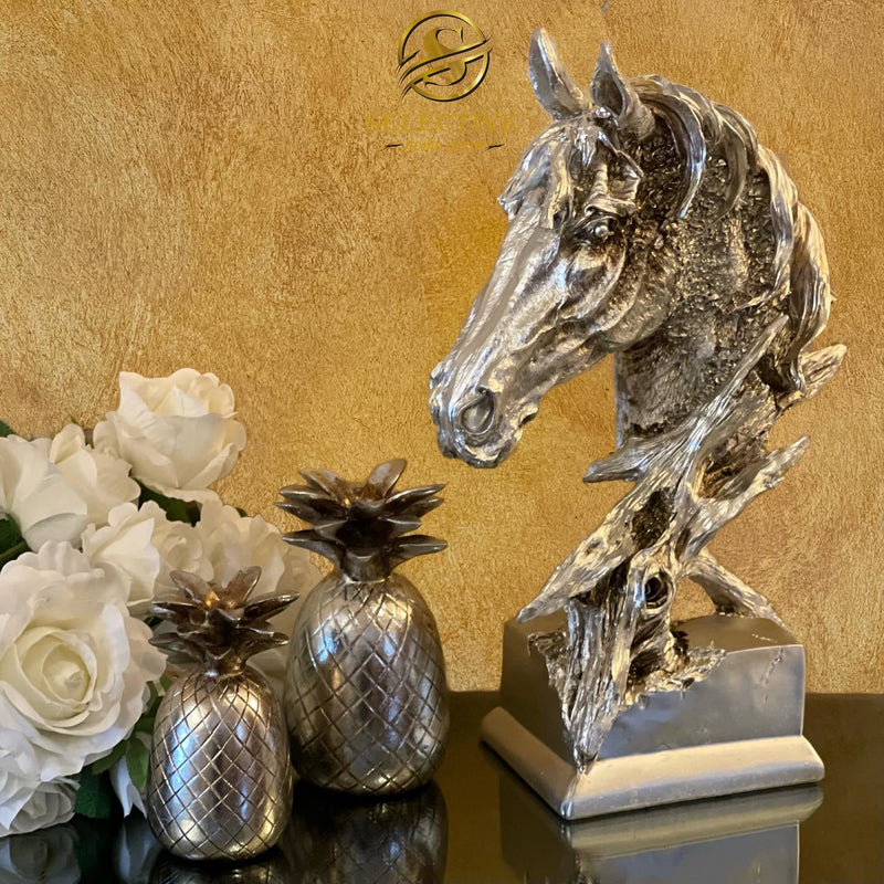 Casper Horse &Tree Platin Sculpture