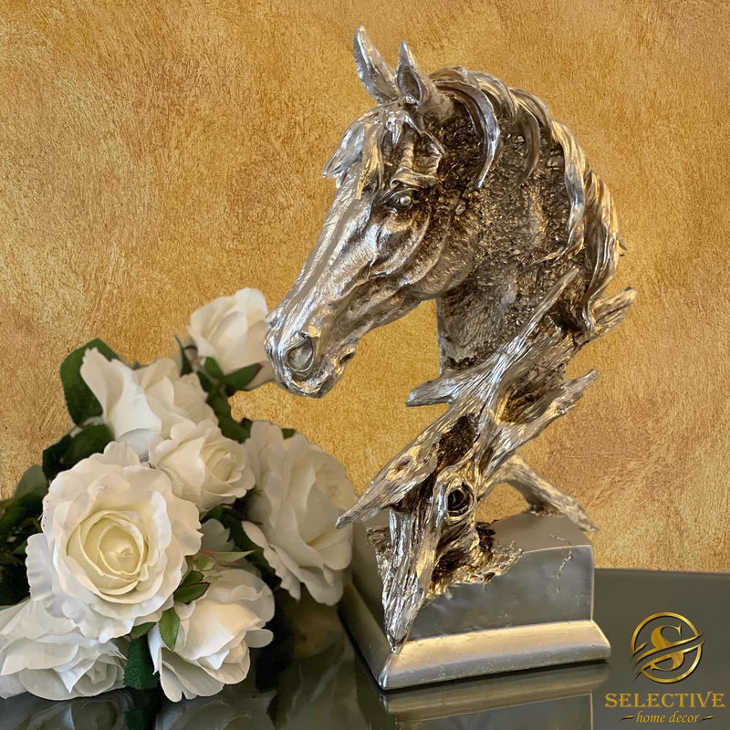 Casper Horse &Tree Platin Sculpture