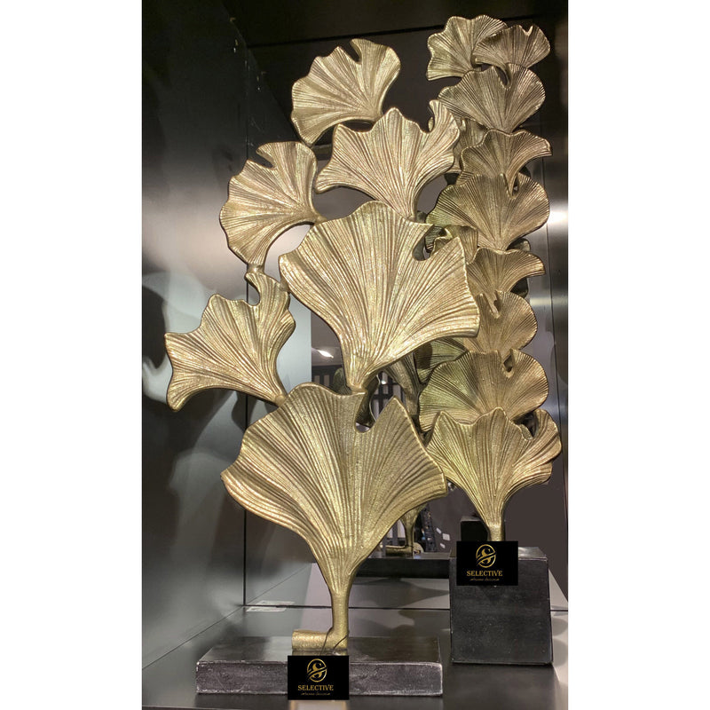 Golden Leaves Sculpture - Selective home decor